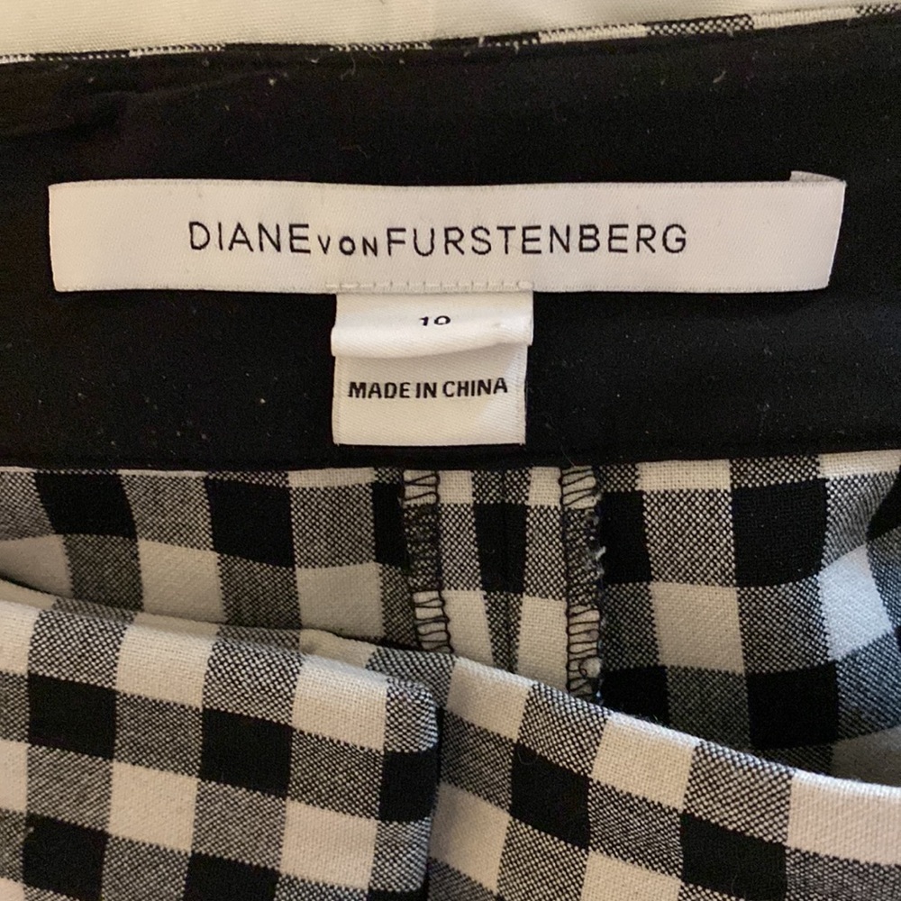 Dvf Size 10 Windowpane Check Pants - image 3
